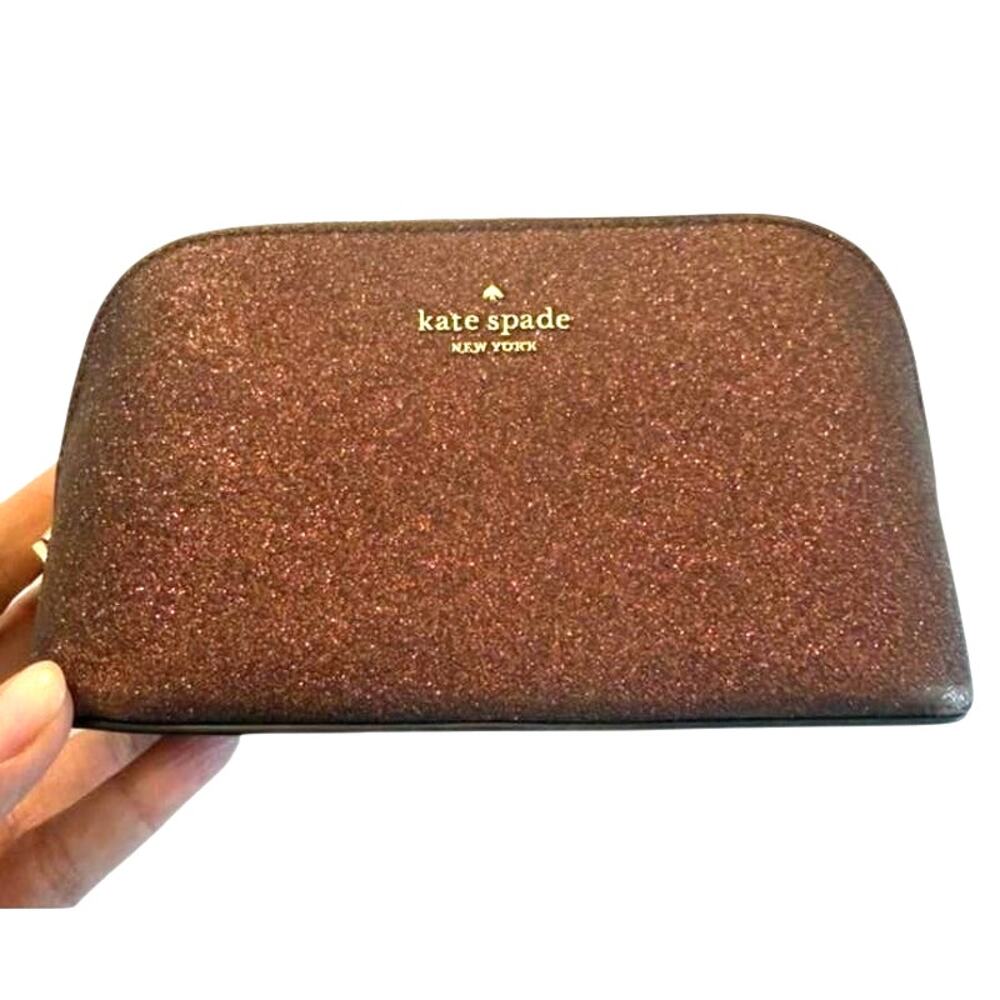 Kate Spade-Shimmy Glitter Fabric-Small Cosmetic Bag-Deep Nova
